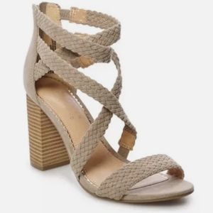 Lauren Conrad Heels - Strappy - Faux suede - Nude Neutral - Size 8